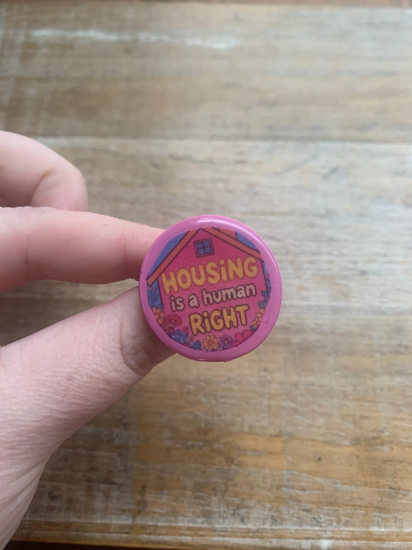 As-Is Housing is a Human Right Polymer Clay Pin