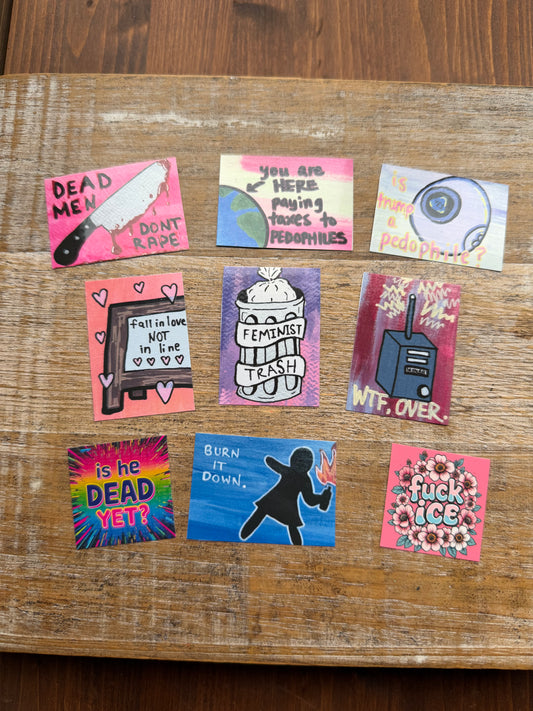 Feminist Trash Vinyl Sticker Bundle 9pcs