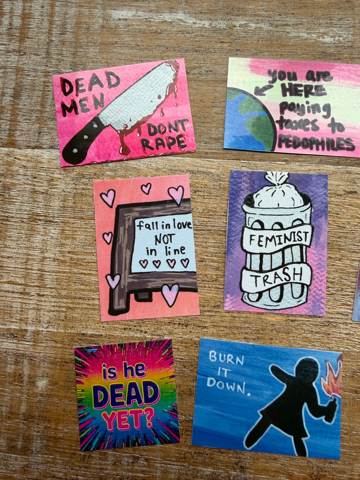 Feminist Trash Vinyl Sticker Bundle 9pcs