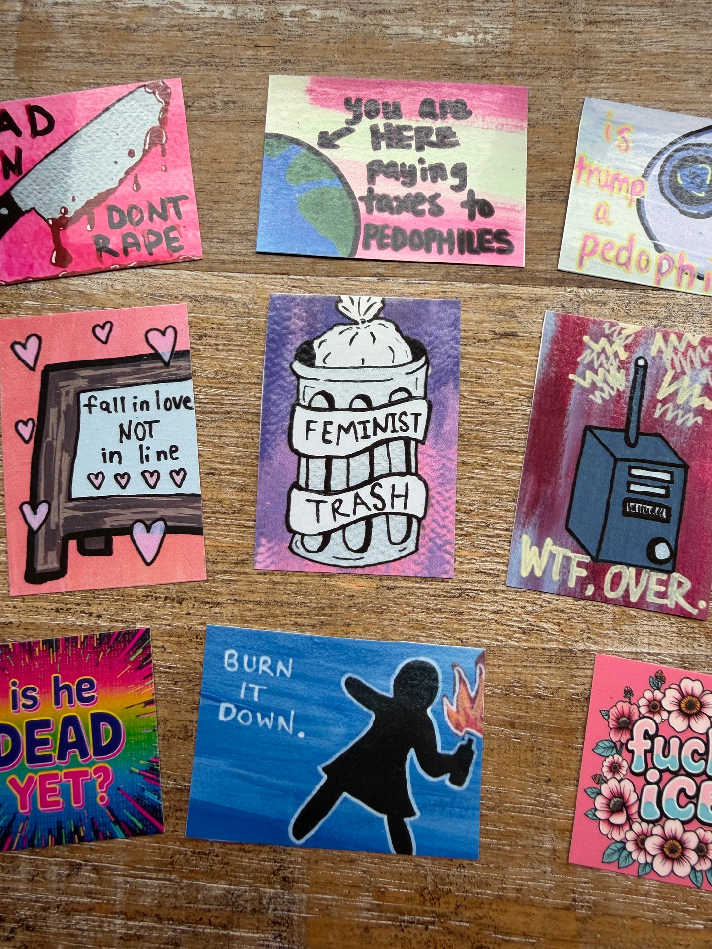 Feminist Trash Vinyl Sticker Bundle 9pcs