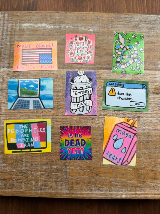 Feminist Trash Vinyl Sticker Bundle 9pcs