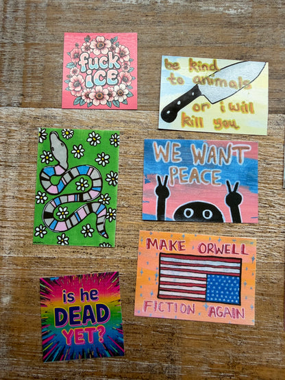 We Want Peace Vinyl Sticker Bundle 8pcs