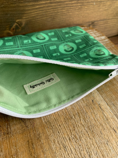 Luigi Green Money Deny Defend Depose Wallet Zipper Pouch Bag