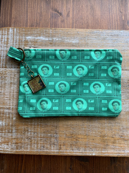 Luigi Green Money with Eat The Rich Keychain Deny Defend Depose Wallet Zipper Pouch Bag