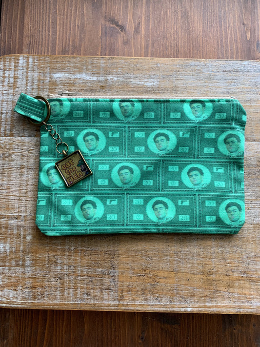 Luigi Green Money with Eat The Rich Keychain Deny Defend Depose Wallet Zipper Pouch Bag