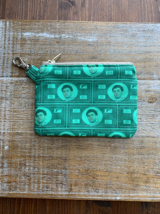 Luigi Deny Defend Depose Green with Keychain Coin Purse Zipper Pouch