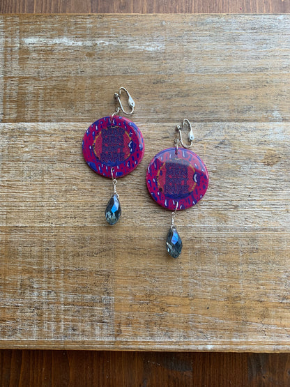 Dead Men Don’t Rape Clip On Earrings Art Deco Crystal Liberal Tunnel Gauge Earrings