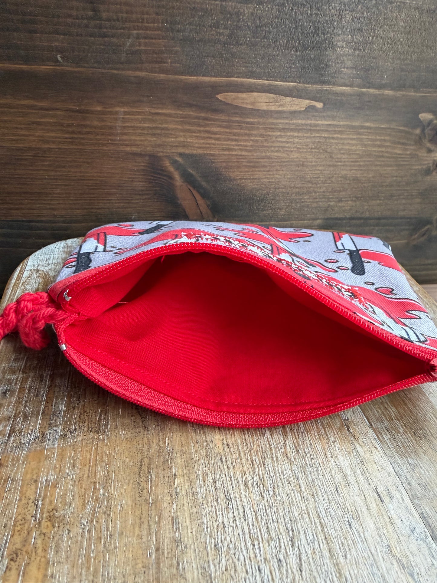 Eat The Rich Bloody Knife Wristlet Wallet Bag Zipper Pouch