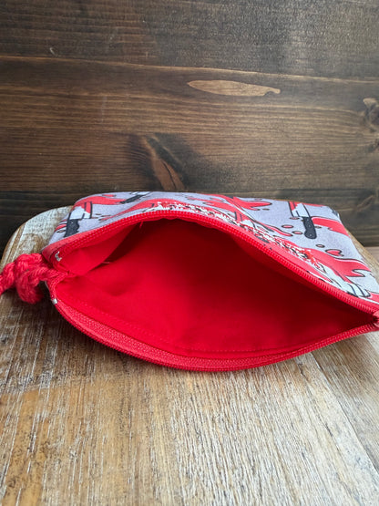 Eat The Rich Bloody Knife Wristlet Wallet Bag Zipper Pouch