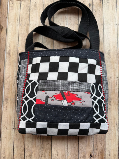 Dead Pedophiles Can’t Reoffend Patchwork Gothic Tote Shoulder Bag