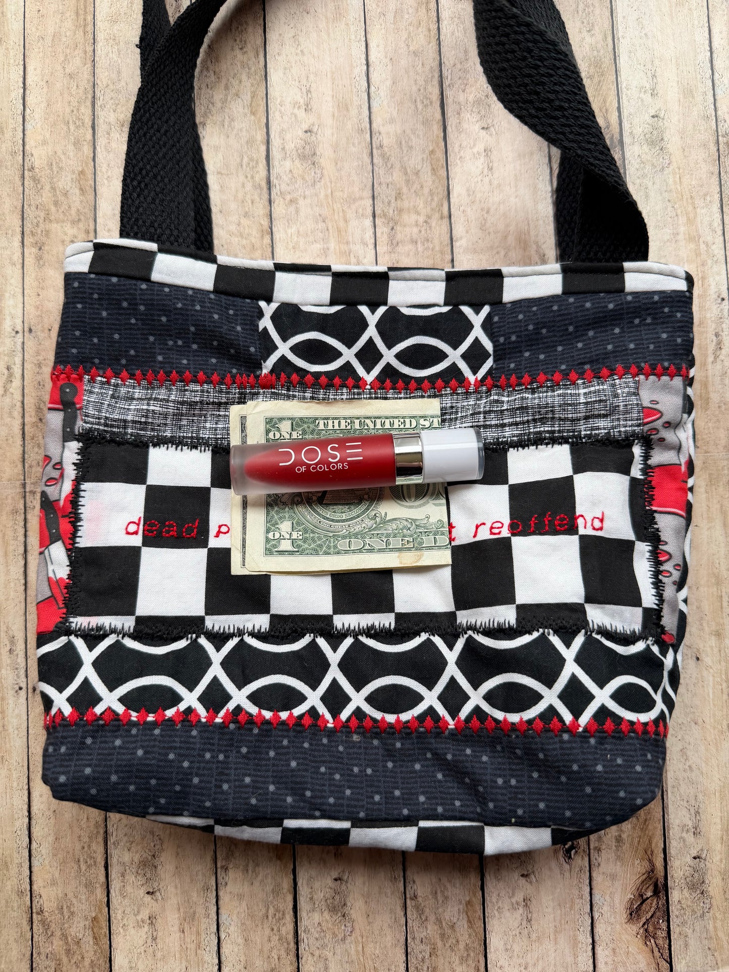 Dead Pedophiles Can’t Reoffend Patchwork Gothic Tote Shoulder Bag