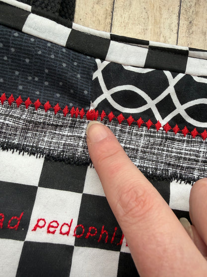 Dead Pedophiles Can’t Reoffend Patchwork Gothic Tote Shoulder Bag