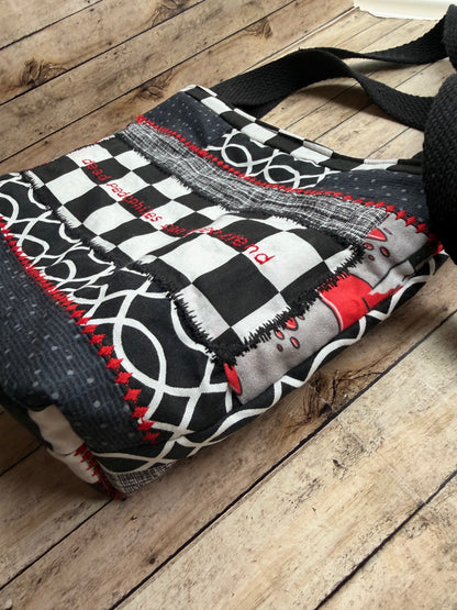 Dead Pedophiles Can’t Reoffend Patchwork Gothic Tote Shoulder Bag
