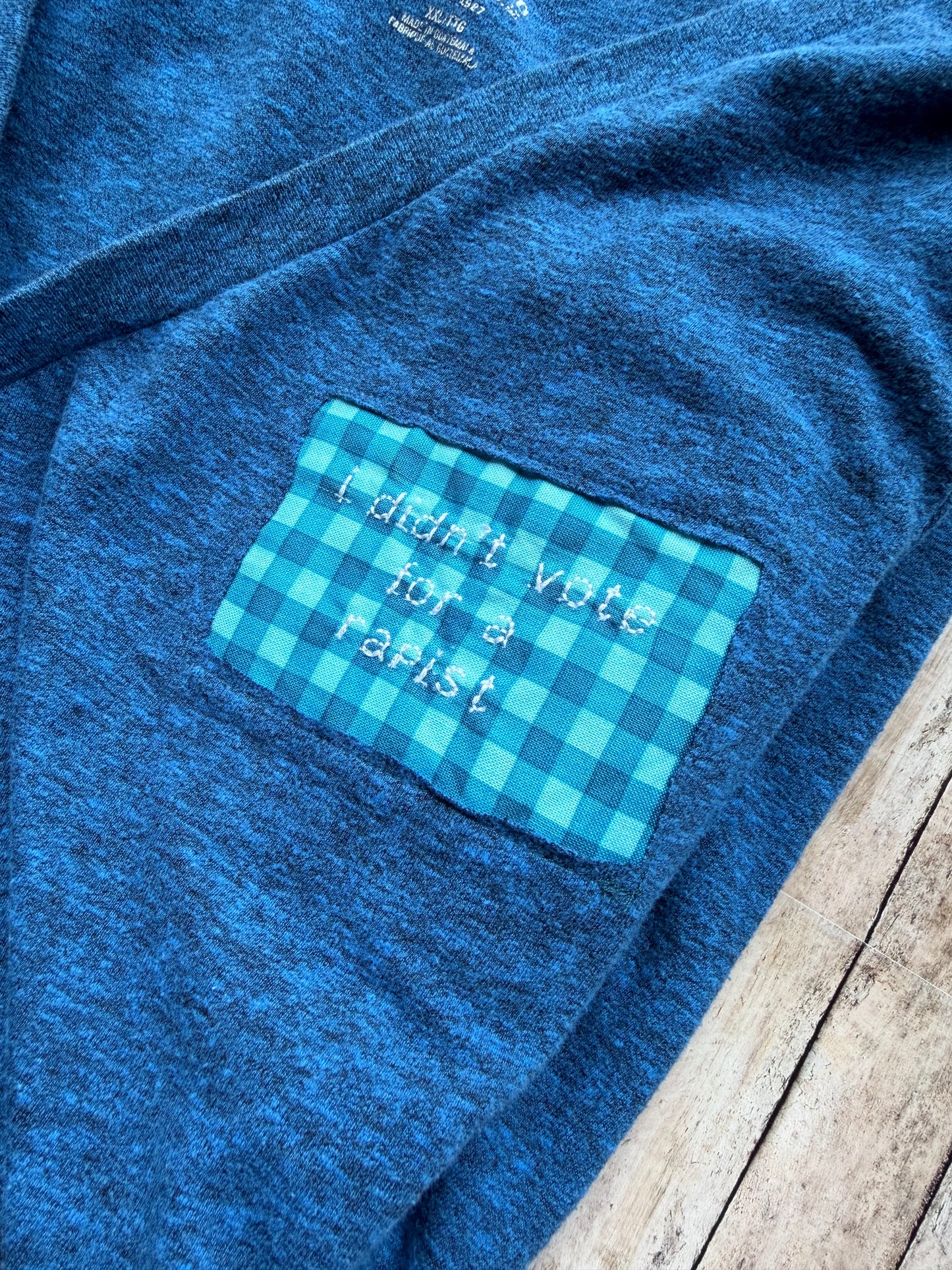 I Didn’t Vote For A Rapist Reclaimed Upcycled T Shirt Size XXL Womens