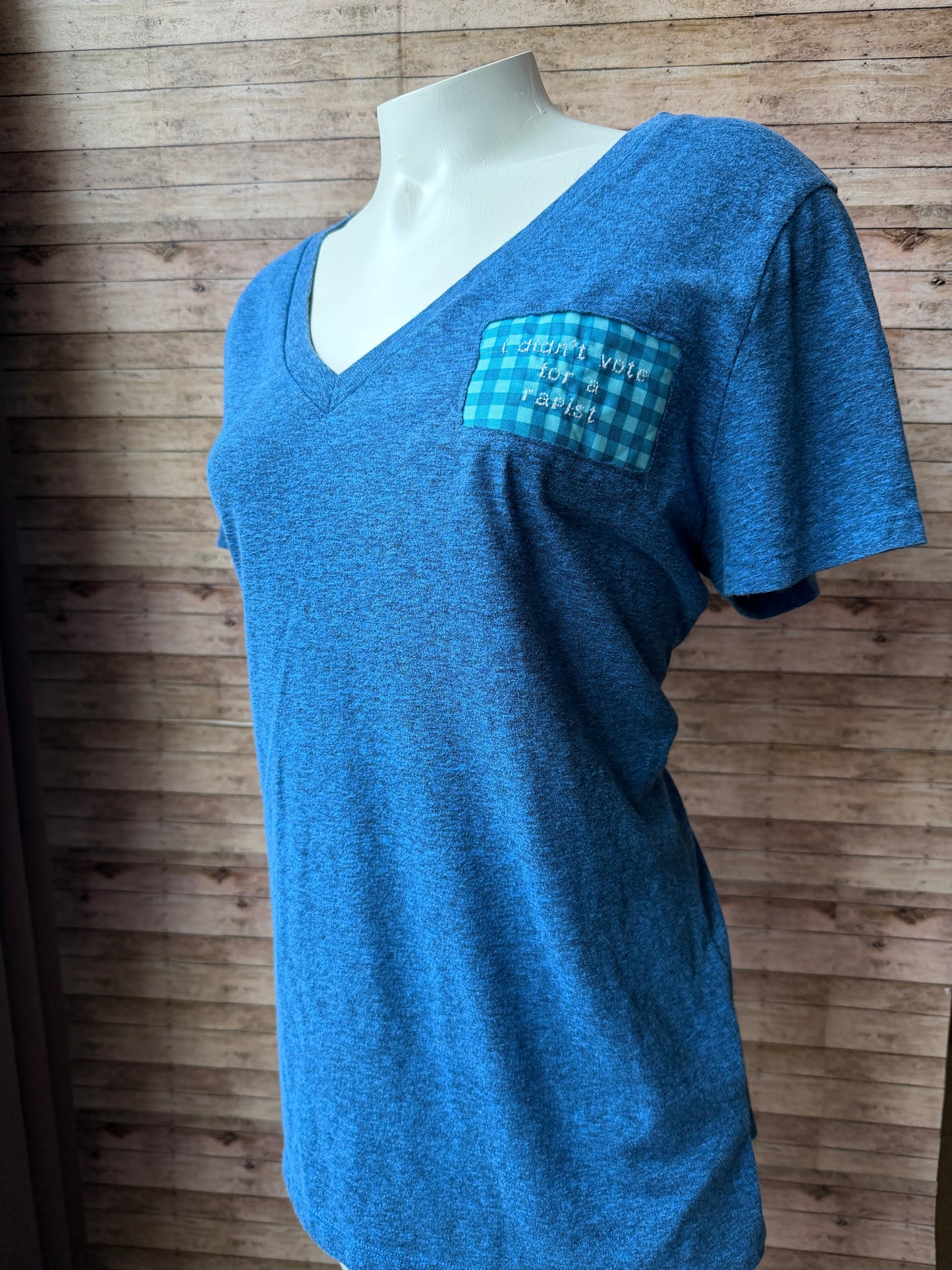 I Didn’t Vote For A Rapist Reclaimed Upcycled T Shirt Size XXL Womens
