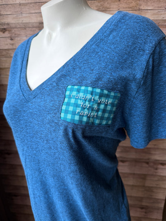 I Didn’t Vote For A Rapist Reclaimed Upcycled T Shirt Size XXL Womens