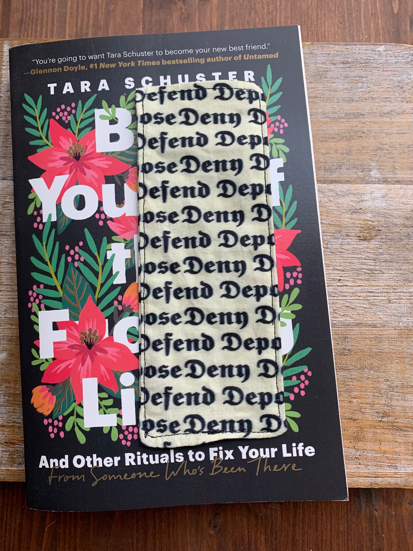 Small Deny Defend Depose Luigi Fabric Rectangle Bookmark