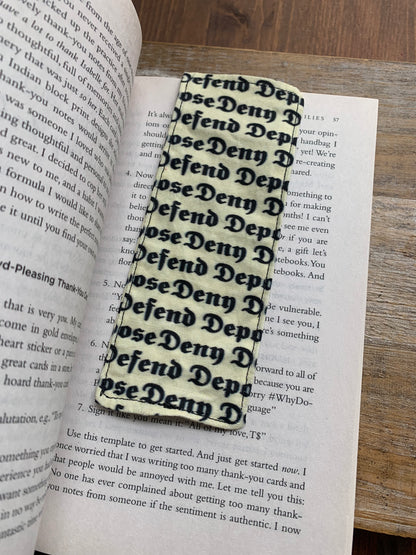 Small Deny Defend Depose Luigi Fabric Rectangle Bookmark