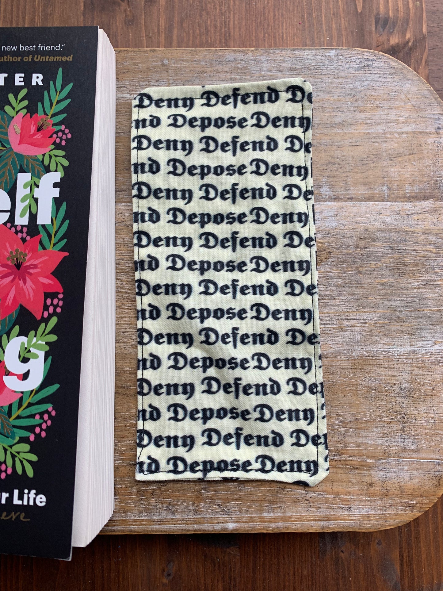 Large Deny Defend Depose Luigi Fabric Rectangle Bookmark