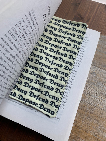 Large Deny Defend Depose Luigi Fabric Rectangle Bookmark