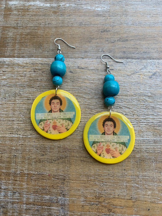He Who Saves His Country Does Not Violate Any Law Tunnel Gauge Earrings Luigi Polymer Clay Clip On Earrings