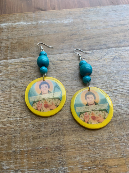 He Who Saves His Country Does Not Violate Any Law Tunnel Gauge Earrings Luigi Polymer Clay Clip On Earrings