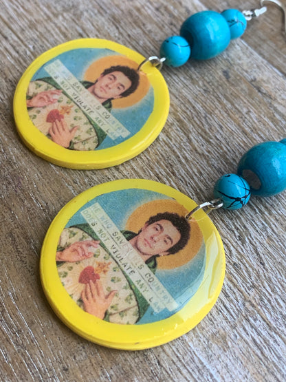 He Who Saves His Country Does Not Violate Any Law Tunnel Gauge Earrings Luigi Polymer Clay Clip On Earrings