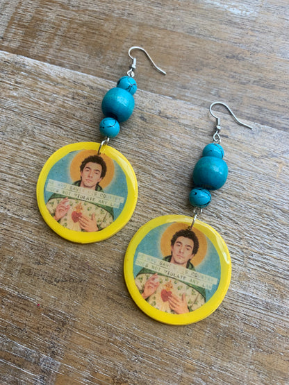 He Who Saves His Country Does Not Violate Any Law Tunnel Gauge Earrings Luigi Polymer Clay Clip On Earrings