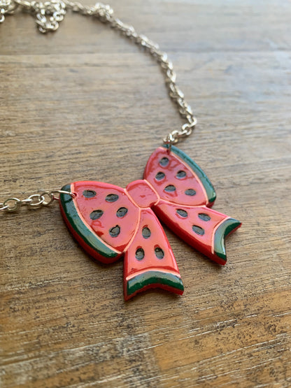 FREE PALESTINE Watermelon Necklace Hand-painted Jewelry ALL PROCEEDS DONATED