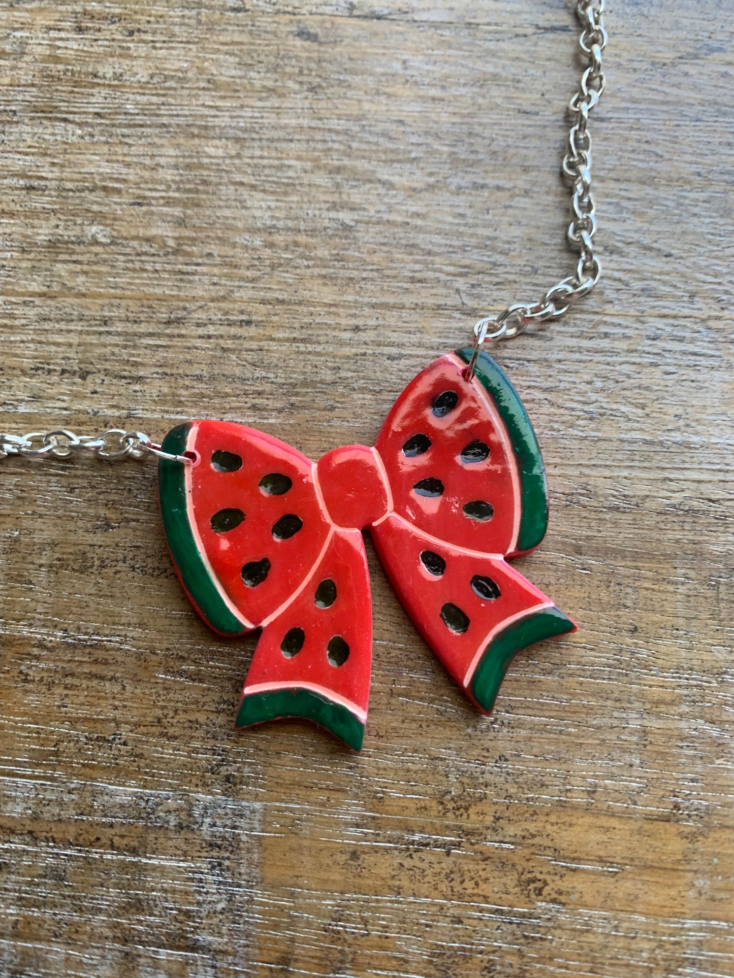 FREE PALESTINE Watermelon Necklace Hand-painted Jewelry ALL PROCEEDS DONATED