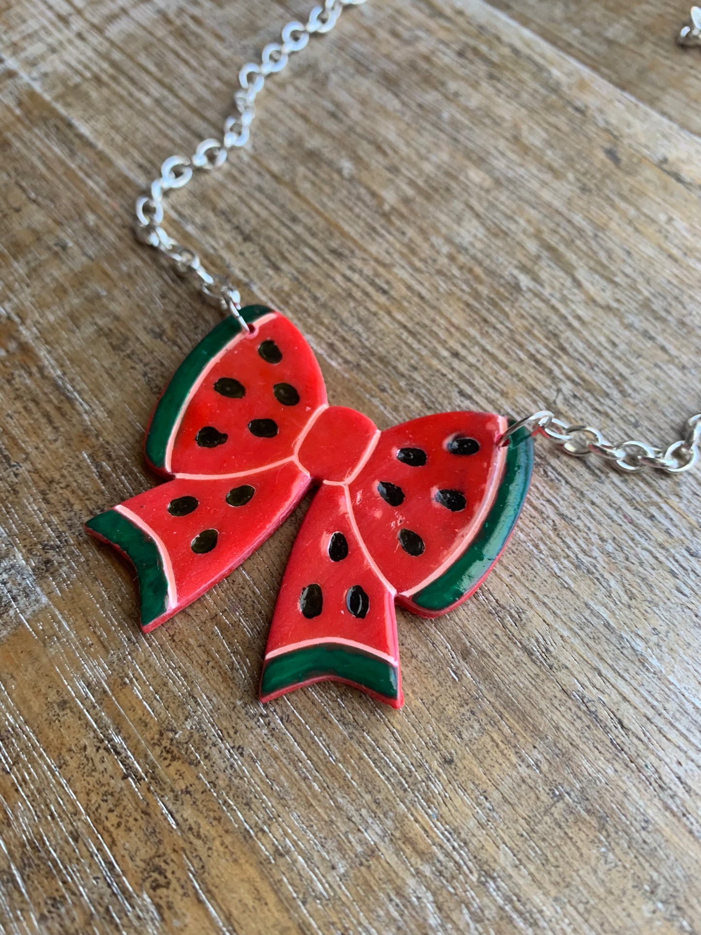 FREE PALESTINE Watermelon Necklace Hand-painted Jewelry ALL PROCEEDS DONATED