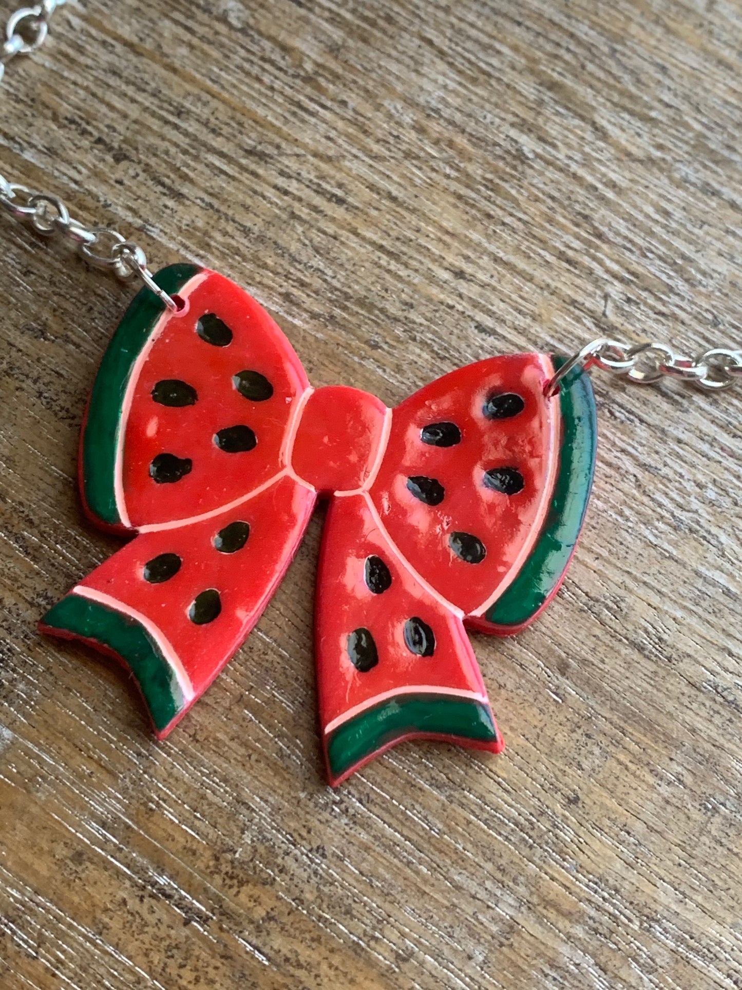 FREE PALESTINE Watermelon Necklace Hand-painted Jewelry ALL PROCEEDS DONATED