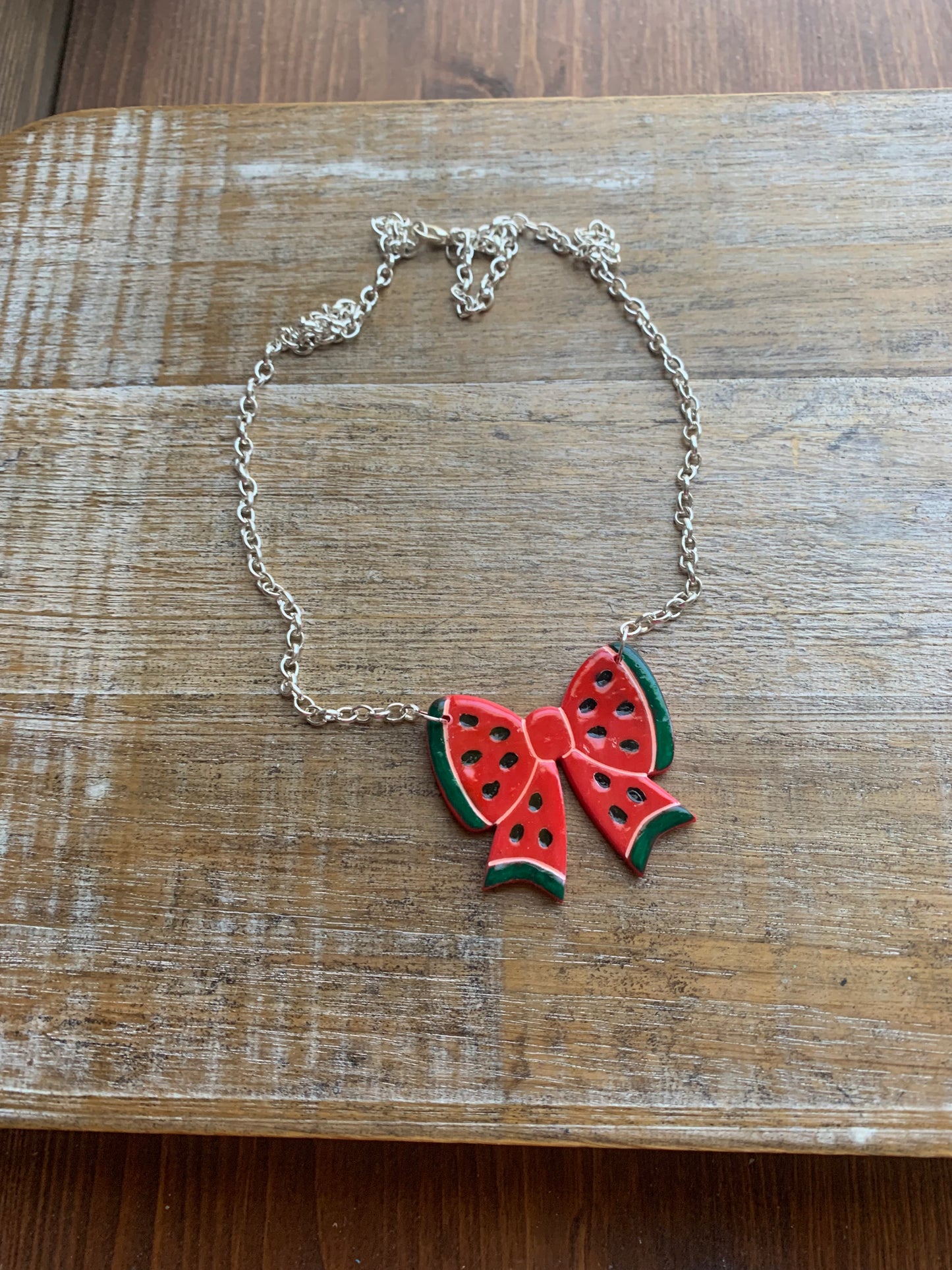 FREE PALESTINE Watermelon Necklace Hand-painted Jewelry ALL PROCEEDS DONATED