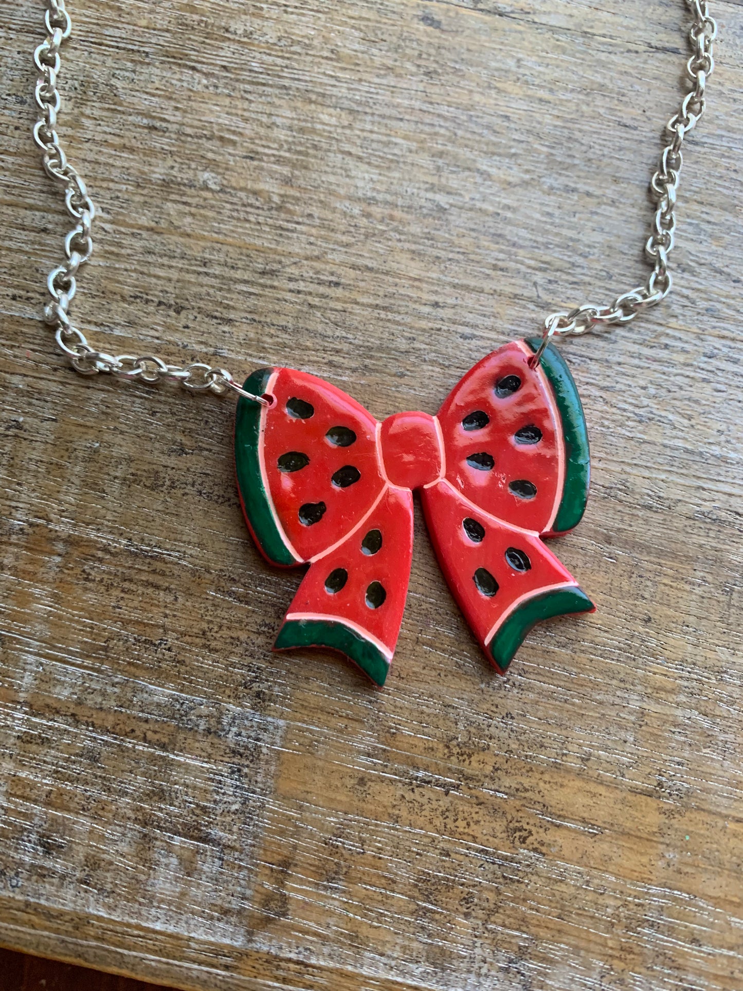 FREE PALESTINE Watermelon Necklace Hand-painted Jewelry ALL PROCEEDS DONATED