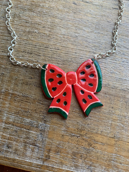 FREE PALESTINE Watermelon Necklace Hand-painted Jewelry ALL PROCEEDS DONATED