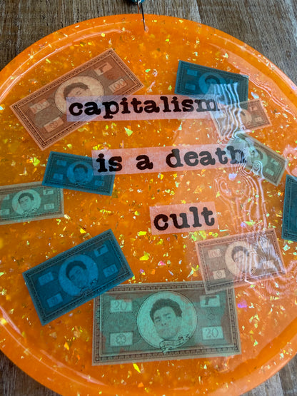 As-Is Capitalism Is A Death Cult Wall Hanging Decor Glitter Resin Wall Plaque Luigi