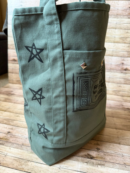 The Revolution Will Not Be Televised Anti War Punk Tote Shoulder Bag