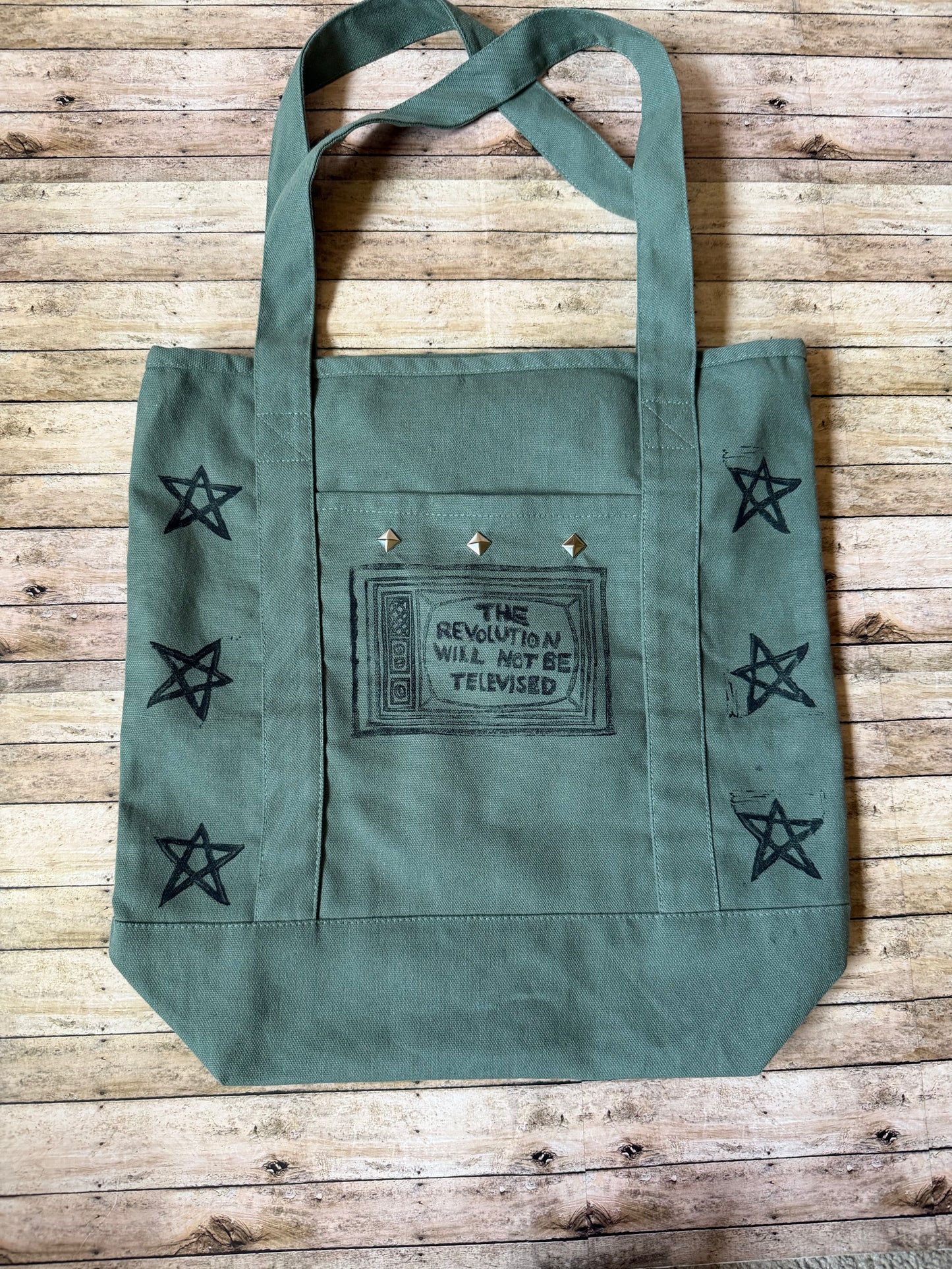 The Revolution Will Not Be Televised Anti War Punk Tote Shoulder Bag