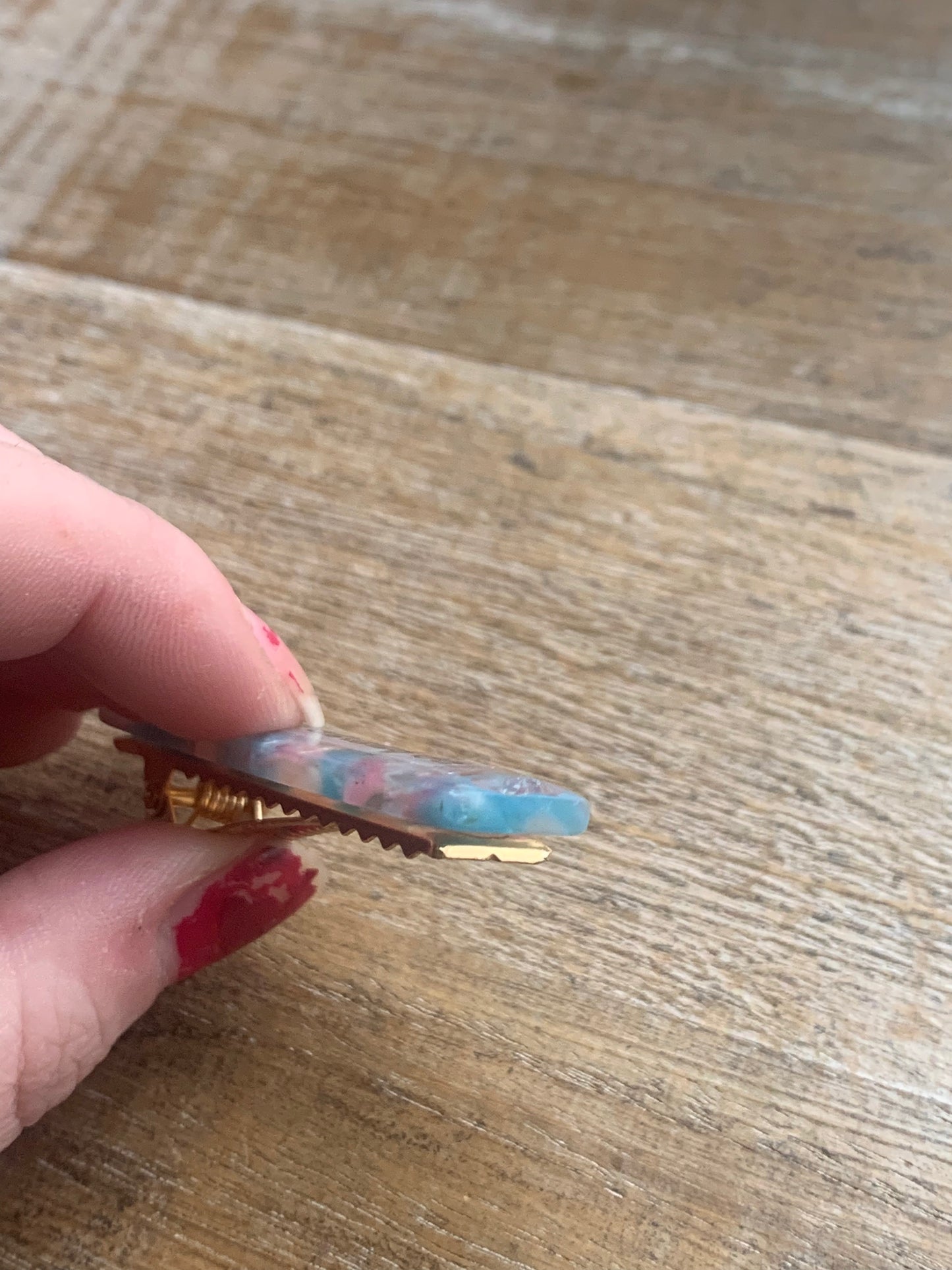 As-Is No Human Is Illegal Pastel Color Liberal Protest Hair Clip