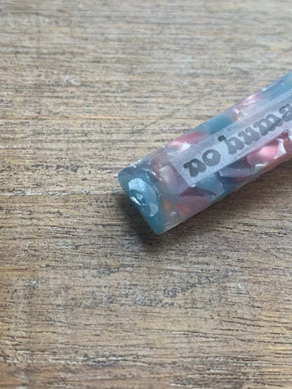 As-Is No Human Is Illegal Pastel Color Liberal Protest Hair Clip