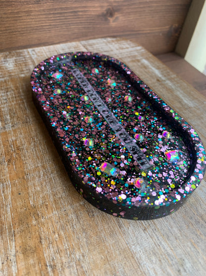 Women Don’t Owe You Shit Rhinestone Resin Jewelry Tray Desk Shelf Decor