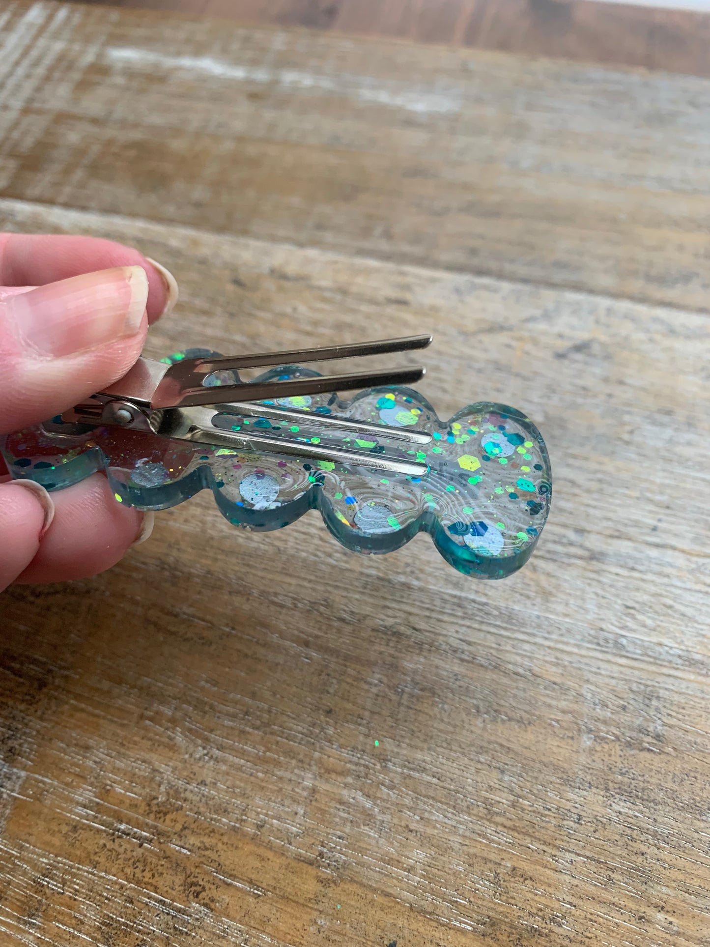 Dead Men Don’t Rape Resin Hair Clip Rhinestone Feminist Glitter Hair Accessory