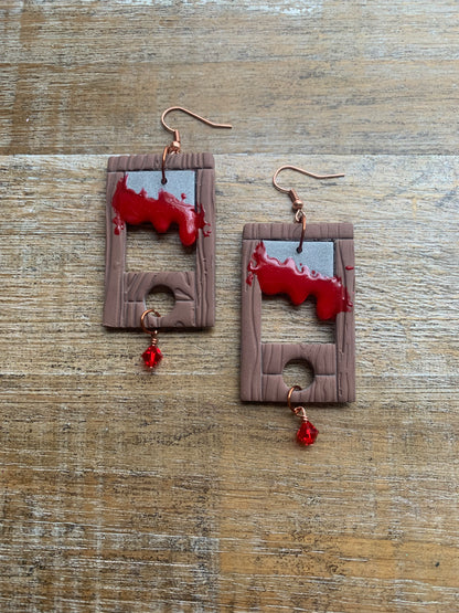 Bloody Guillotine Polymer Clay Eat the Rich Earrings