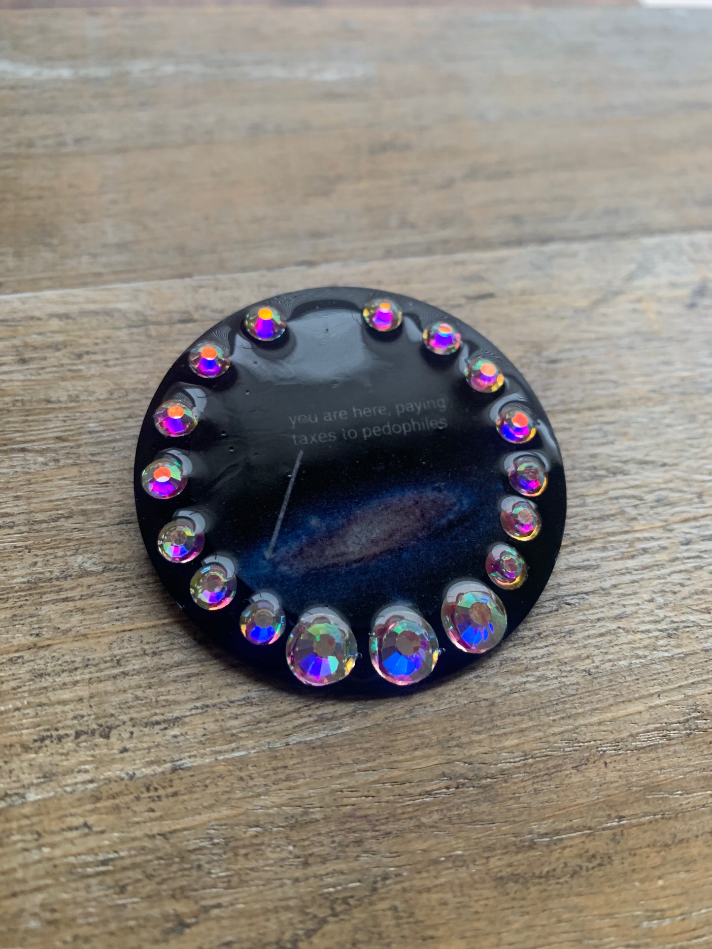 You Are Here Paying Taxes to Pedophiles Galaxy Round Fridge Magnet