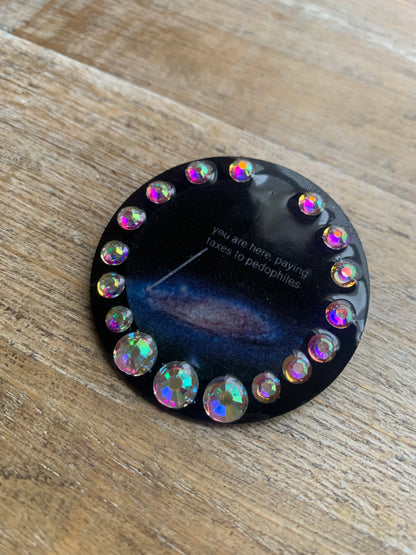 You Are Here Paying Taxes to Pedophiles Galaxy Round Fridge Magnet