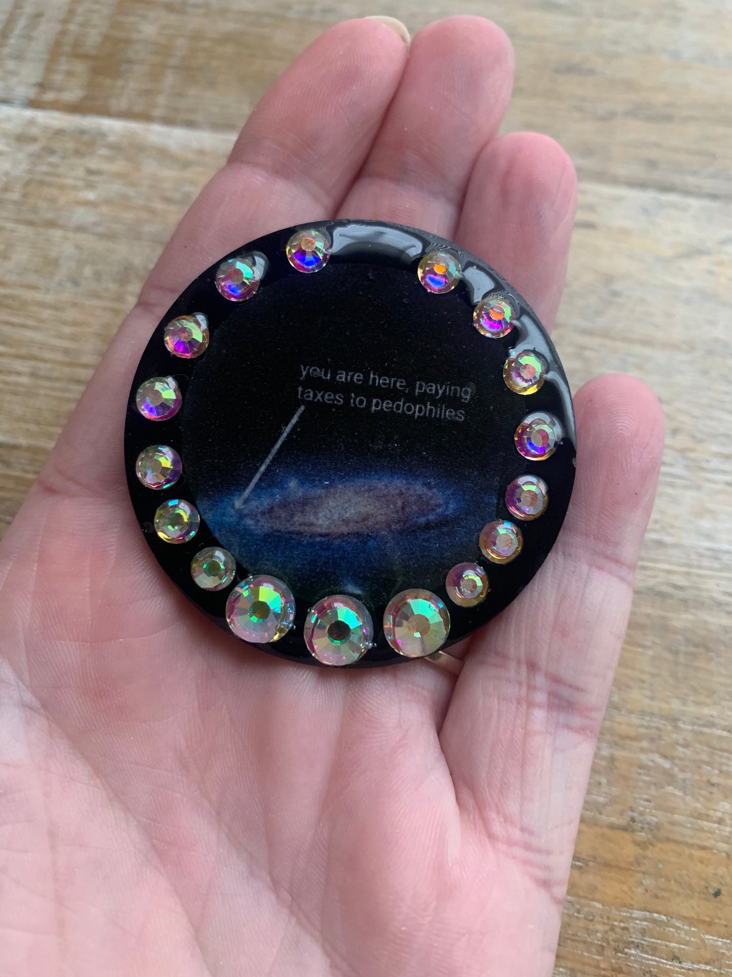 You Are Here Paying Taxes to Pedophiles Galaxy Round Fridge Magnet