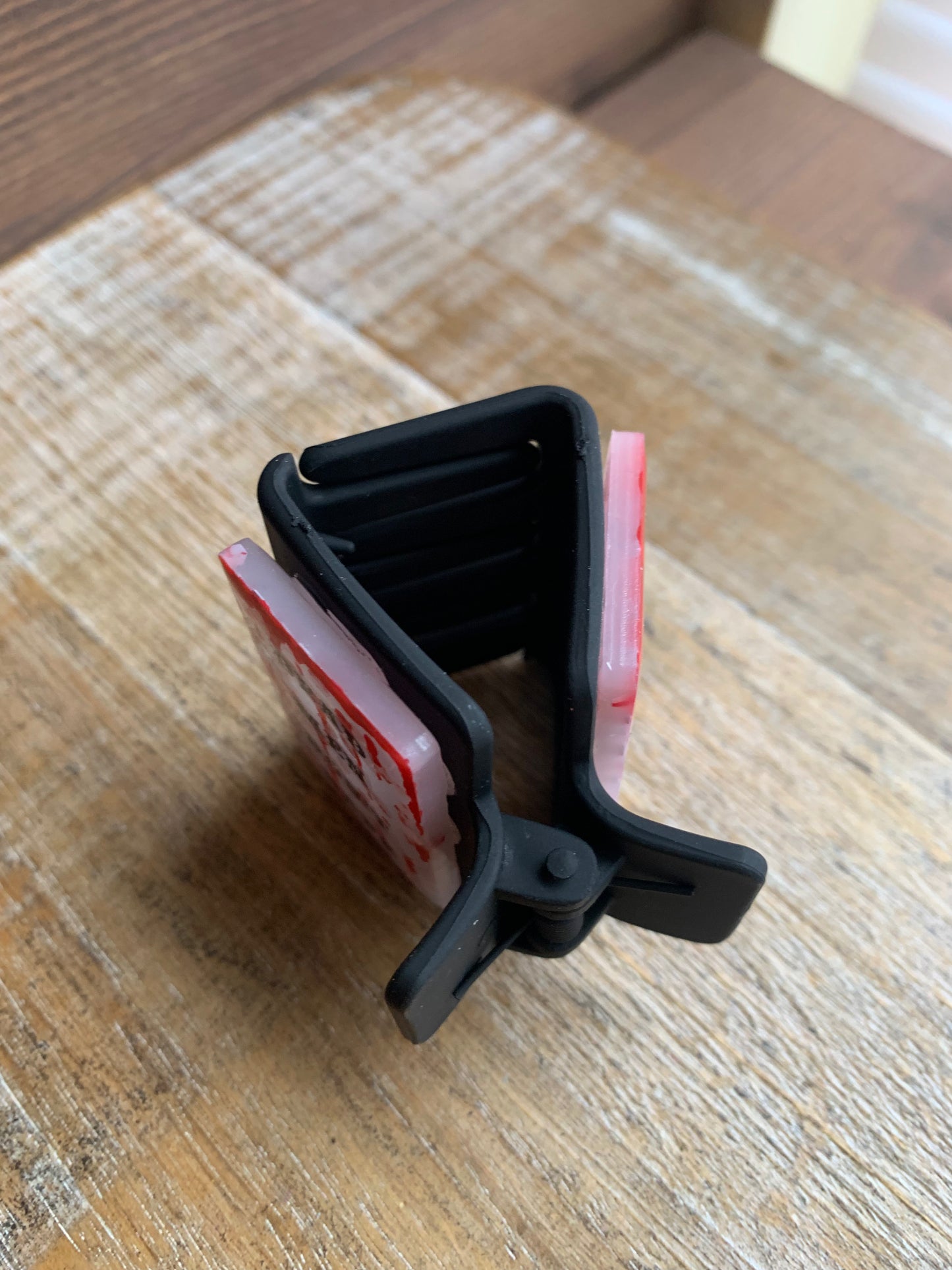 Dead Men Don’t Rape Resin Small Hair Claw Bloody Feminist Glitter Hair Clip Accessory