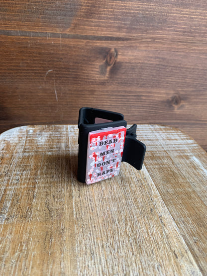 Dead Men Don’t Rape Resin Small Hair Claw Bloody Feminist Glitter Hair Clip Accessory