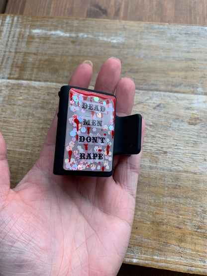 Dead Men Don’t Rape Resin Small Hair Claw Bloody Feminist Glitter Hair Clip Accessory