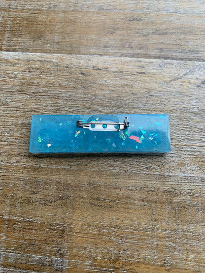 Fuck Ice Baby Blue Glitter Pin Brooch Resin Anti Ice Protest Statement Pin